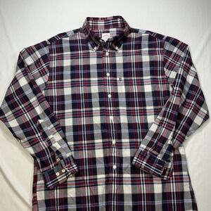 Brooks Brothers 346 Plaid Button‎ Down Long Sleeve Shirt Mens Medium Red Blue